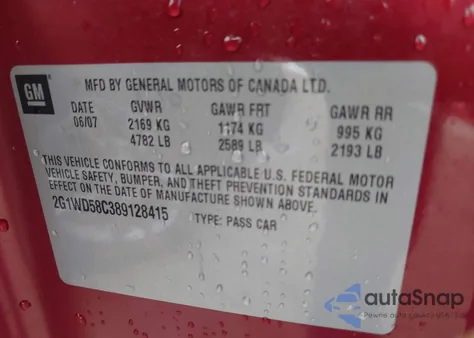 2008 Chevrolet Impala Ss z USA, uszkodzony, nr VIN 2G1WD58C389128415